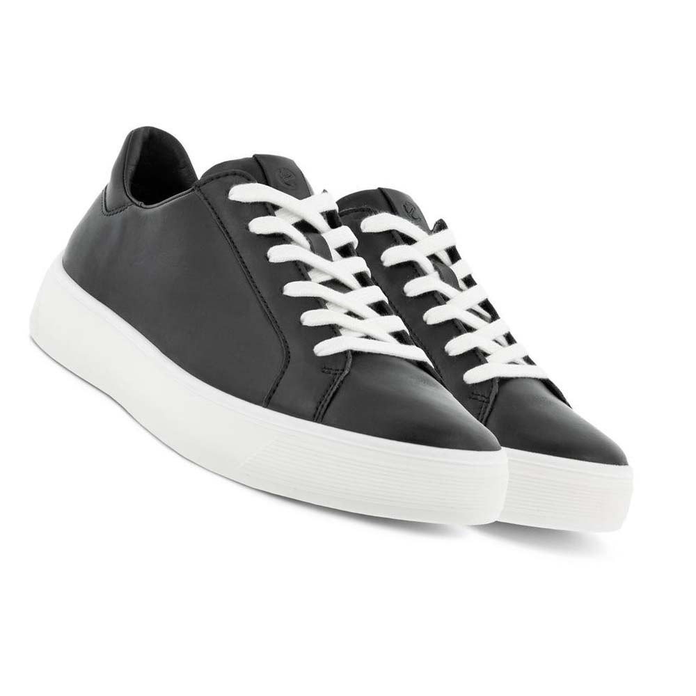 Women's Ecco Street Tray Sneakers Black | Canada 260DFM